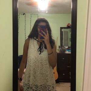 Black and White Lace Tank